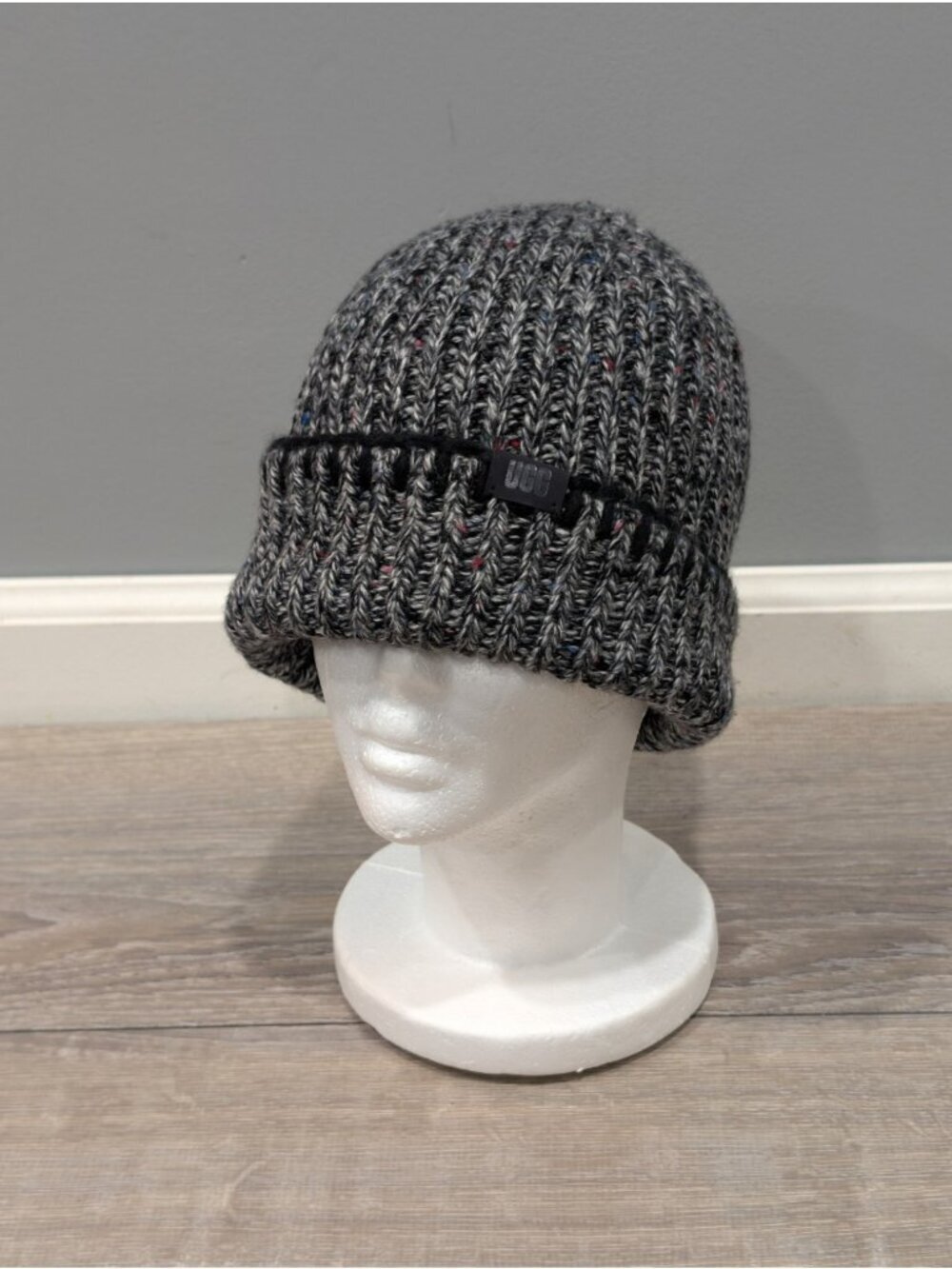 UGG Men's Wide Cuff Confetti Beanie Hat Black One Size Outdoor Skiing Winter
